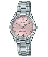 Casio, Women’s Watch Analog, Pink Dial Silver Stainless Band, LTP-V005D-4B2UD